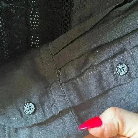 Nili Lotan Harmonia Eyelet Shirt/Blouse in Black XS. - Picture 6 of 10